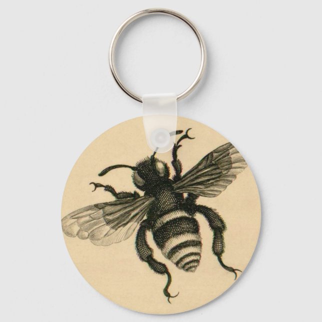 Porte-clés Abeille vintage occupée (Recto)