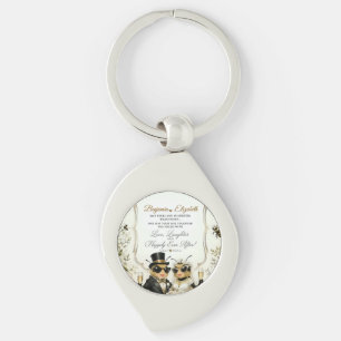 Porte-clés Abeilles chéries, élégant mariage floral