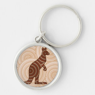 Porte-clés Aboriginal kangaroo dot painting