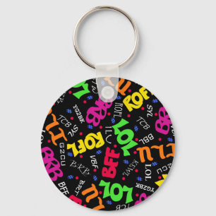 Porte-clés Abréviations noires de symboles d'art des textes