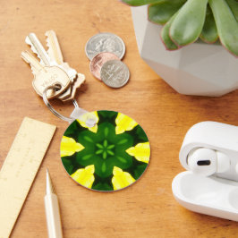 PORTE-CLÉS ABSTRACT YELLOW AND GREEN DRAWING. SAMER BRASIL. 3