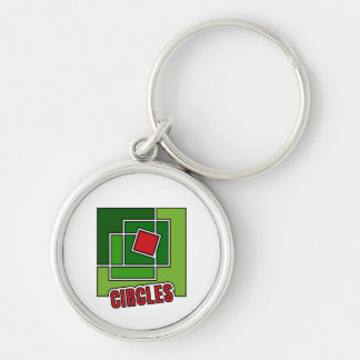 Porte-clés Abstraction verte avec carré rouge torsadé