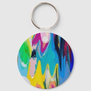 Porte-clés Abstrait coloré, aquarelle flou de mouvement.