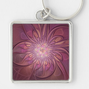 Porte-clés Abstrait Floral Fractal Art Berry couleurs