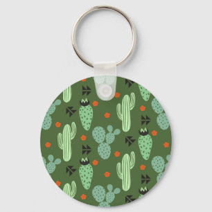 Porte-clés Abstrait Hipster Cactus Motif du désert