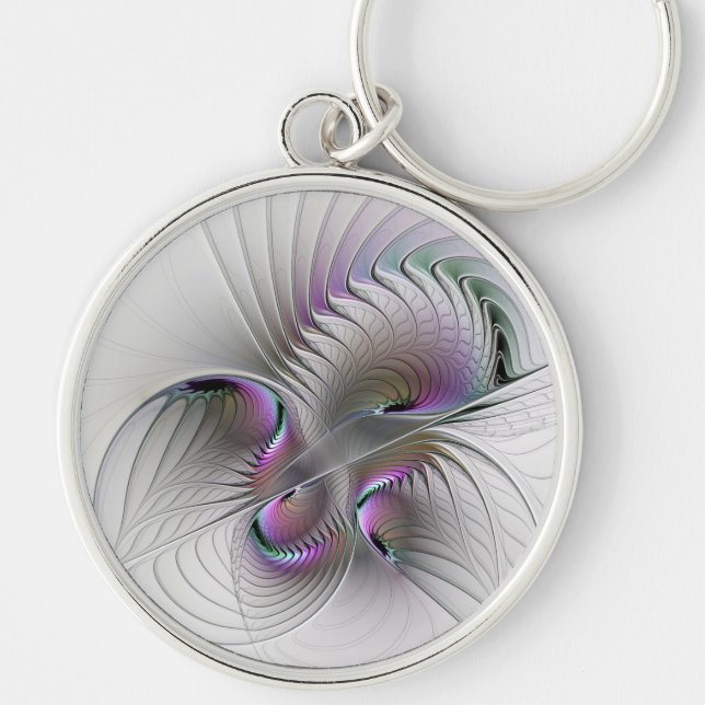 Porte-clés Abstrait moderne Shy Imaginaire Figure Fractal Art (Devant)