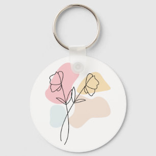 Porte-clés Abstrait Pastel Floral