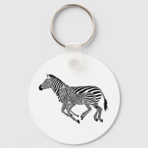 Porte-clés Abstrait Zebras mère et enfant