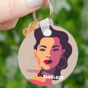 Porte-clés Abstraite femme Portrait FIERCE & FABULOUS Moderne