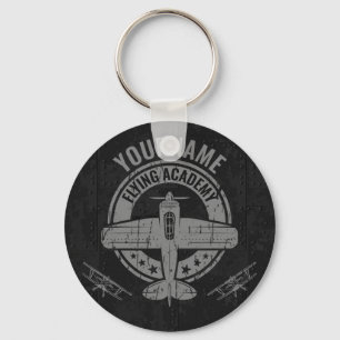 Porte-clés Académie de pilotage d'avion Vintage personnalisée