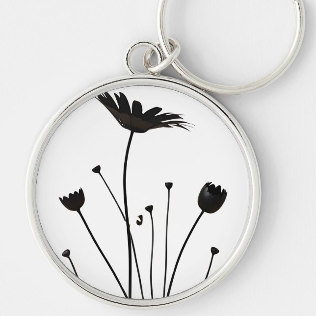 Porte-clés Accessoire floral élégant | Baise minimaliste (Devant)