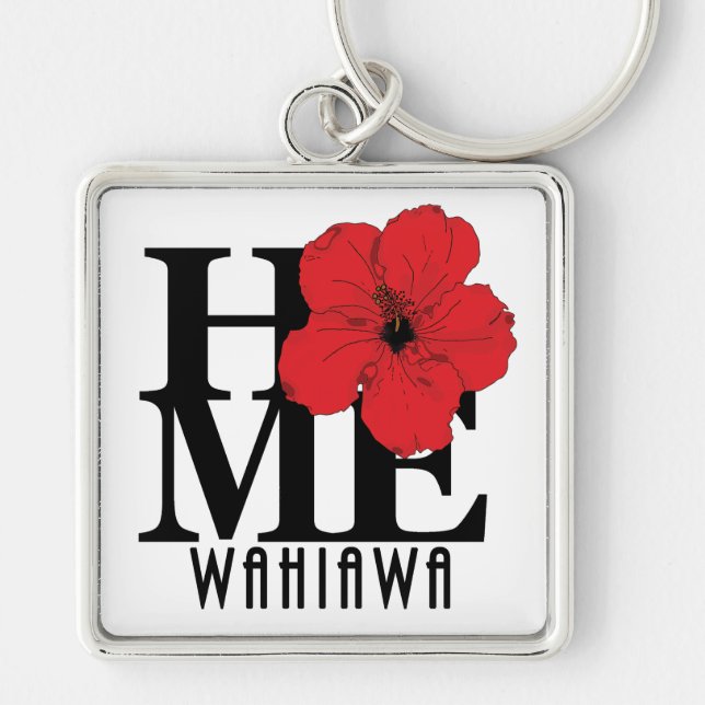 Porte-clés ACCUEIL Hibiscus rouge de Wahiawa (Devant)