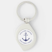 Accueil personnalisé à bord ancre nautique bleu bl