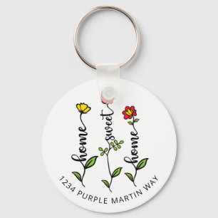 Porte-clés Accueil Sweet Accueil Nouveau Fleur d'adresse