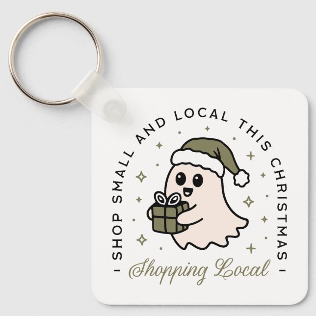 Porte-clés Acheter petit et local ce Noël écologique (Recto)