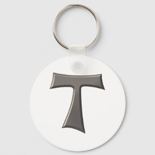 Porte-clés Acier gris Look Franciscan Tau Cross