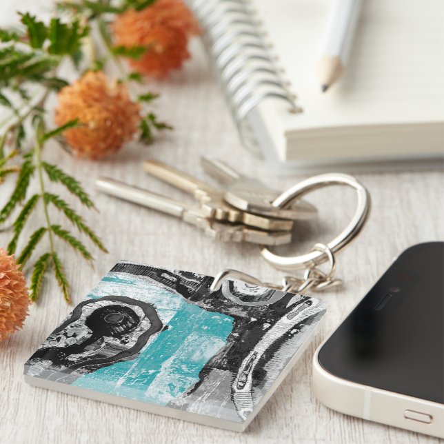 Porte-clés Acrylic Keychain – Surface Current Abstract Flow  (Devant Droit)