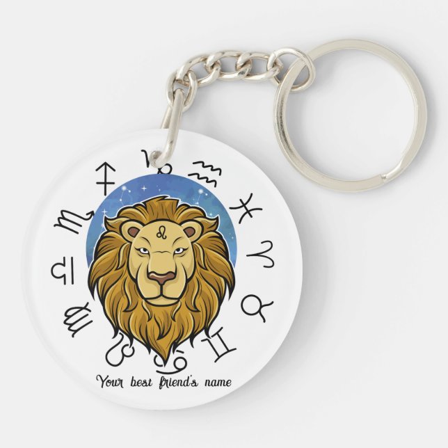 Porte-clés acrylique personnalisé Bélier & Lion (Dos)