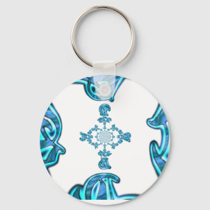 Porte-clés Action Cyan Turquoise Graffiti Abstrait Imprimer