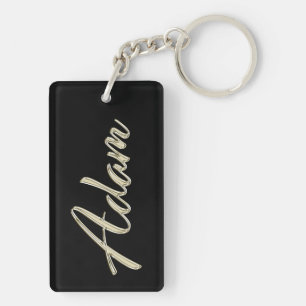 Porte-clés Adam en or blanc