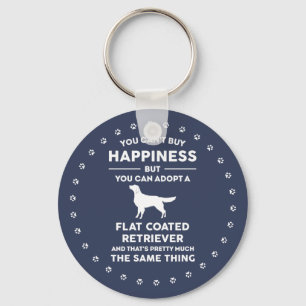 Porte-clés Adopter le bonheur Retriever à revêtement plat