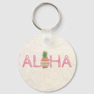 Porte-clés Adorable Aloha Hawaiian ananas rayé