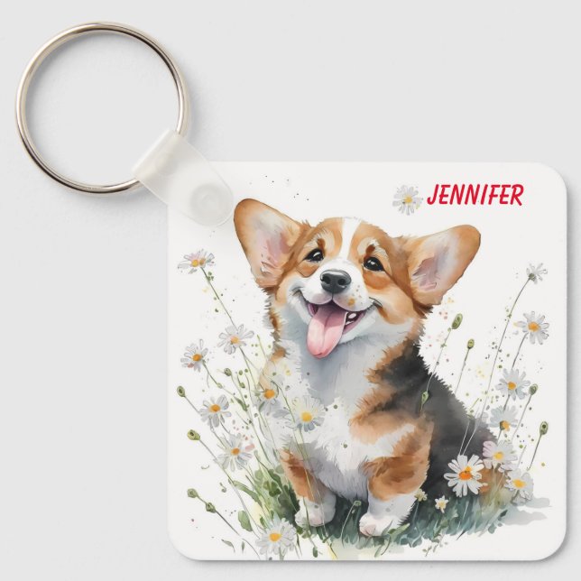 Porte-clés Adorable Chien de Corgi (Recto)