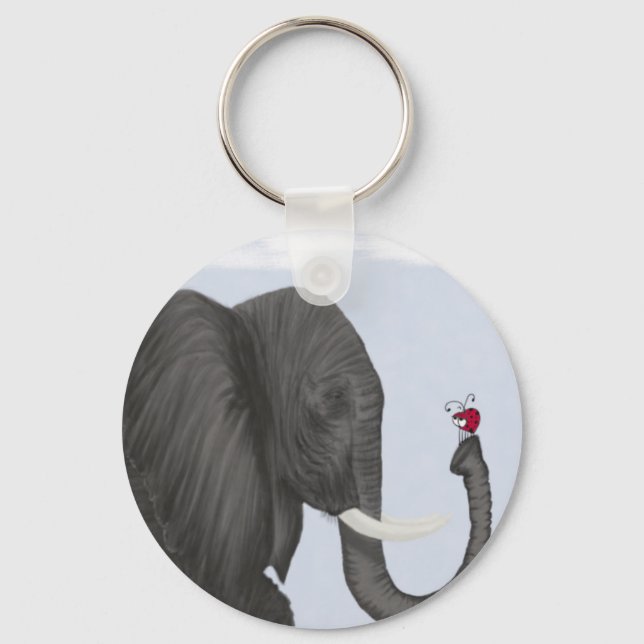 Porte-clés Adorable éléphant et mignonne coccinelle (Recto)