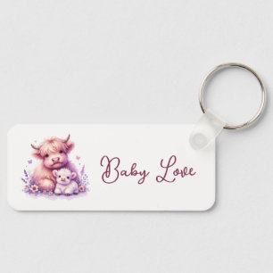 Porte-clés Adorable Floral Highland Baby shower de vache