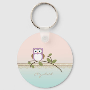 Porte-clés Adorable Girly Cute Owl,Personalized