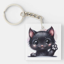 Porte-clés Adorable Kawaii Chat noir
