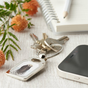 Porte-clés Adorable Otter souriant dans le lac
