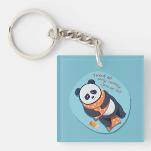 Porte-clés adorable panda besoin appel matinal