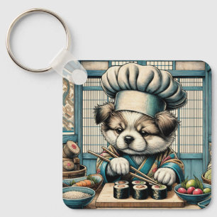 Porte-clés Adorable Sushi Chef Chiot