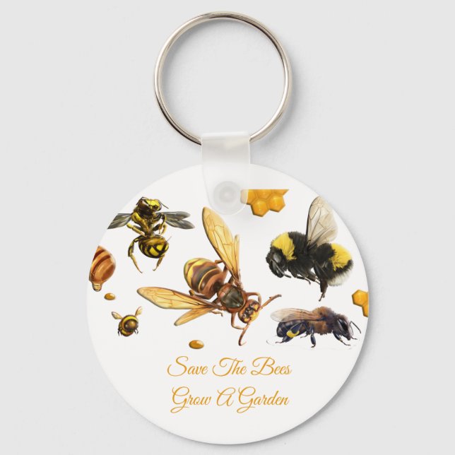 Porte-clés Adorables [3D] Enregistrer Les Abeilles Personnali (Recto)