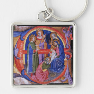 PORTE-CLÉS ADORATION DU PARCHEMENT DE LA NATIVITÉ MAGI CHRIST