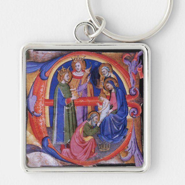 PORTE-CLÉS ADORATION DU PARCHEMENT DE LA NATIVITÉ MAGI CHRIST (Devant)