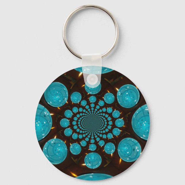 Porte-clés Affichage éclatant des lumières cyanes Kaleidoscop (Recto)