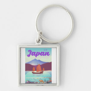 Porte-clés affiche de voyage de paysage japonais
