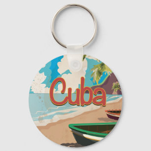 Porte-clés Affiche de voyage vintage Cuba