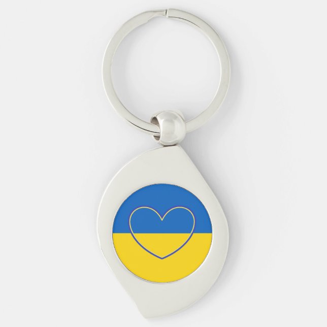 Porte-clés Afficher le soutien pour l'Ukraine (Devant)