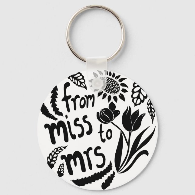 Porte-clés Afficher votre nouveau statut de miss à mrs (Recto)