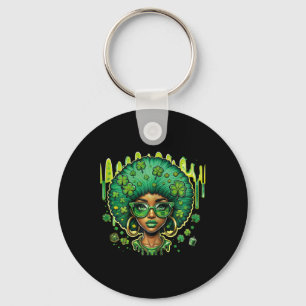 Porte-clés African American Female Leprechaun Black St Patron
