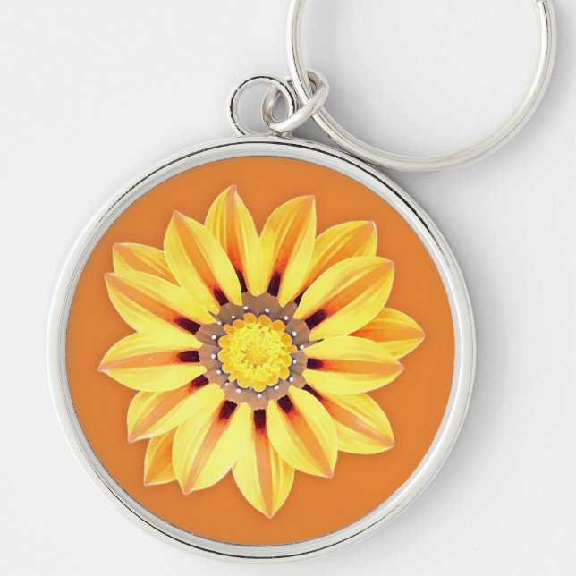 Porte-clés African Daisy / Gazania - Orange et Jaune (Devant)