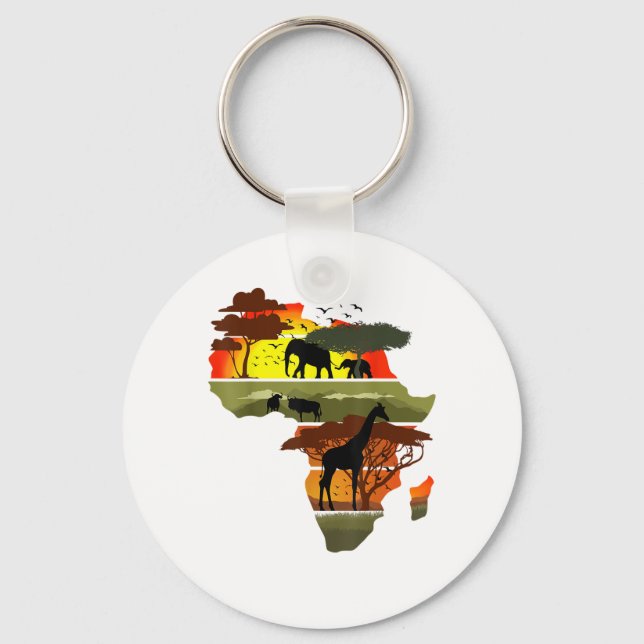 Porte-clés Afrique Continent coucher de soleil Safari Nature  (Recto)