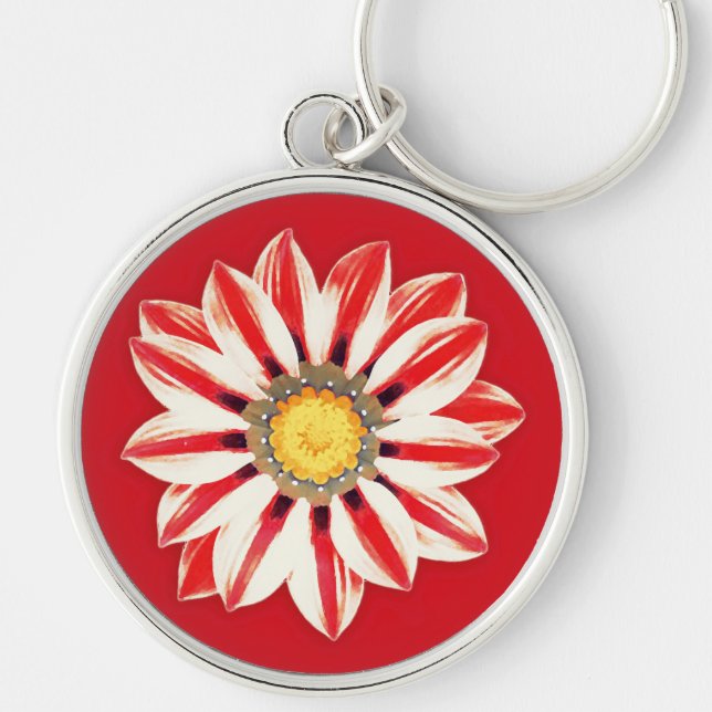 Porte-clés Afrique / Gazania - Rouge et blanc rayé (Devant)