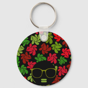 Porte-clés Afro Diva Rouge Rose Vert