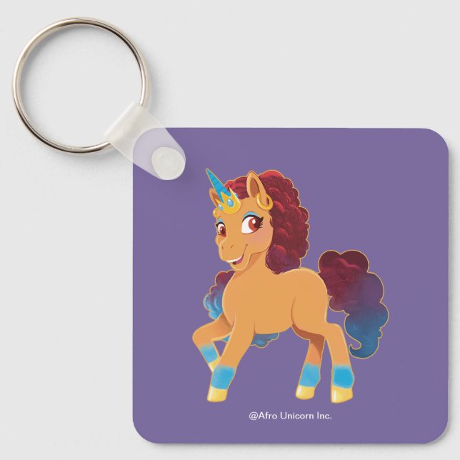 Porte-clés Afro Unicorn | La divine danse (Recto)