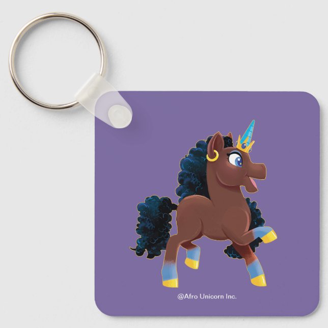 Porte-clés Afro Unicorn | La magie (Recto)