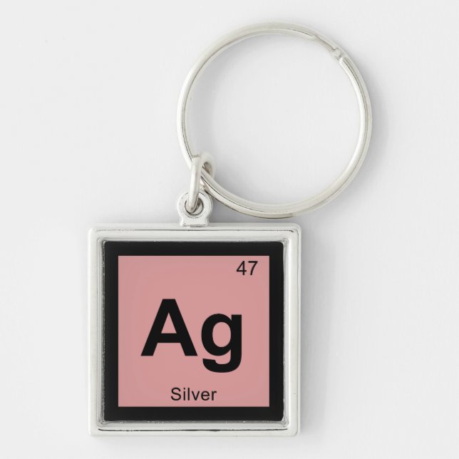 Porte-clés Ag - Symbole de tableau périodique de la chimie de (Devant)